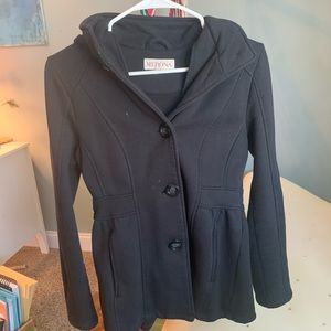 Black hoodie pea coat